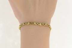14K Yellow Gold 1.44 Ctw Diamond Bar Link Vintage Chain Bracelet