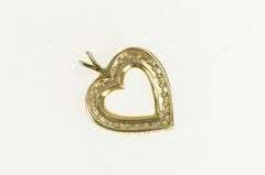 10K Yellow Gold Diamond Heart Love Symbol Vintage Romantic Pendant