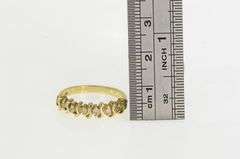 14K Yellow Gold Diamond Wavy Classic Vintage Wedding Band Ring