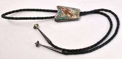 Turquoise and Coral Bolo Tie
