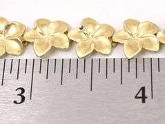 Gorgeous Plumeria Link Bracelet in 14K Yellow Gold