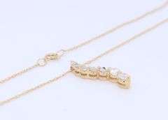 Sparkling Yellow Gold Graduated Diamond S Pendant on Chain