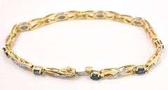 Exquisite Tanzanite and Diamond Bracelet in 14K Yellow Gold