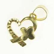 10K Yellow Gold Heart Butterfly Love Beauty Symbol Charm/Pendant