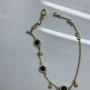 BRAND NEW 14K YELLOW GOLD DIAMOND AND ONYX BRACELET