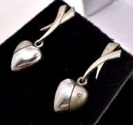 Heart Dangle Earrings in Sterling Silver