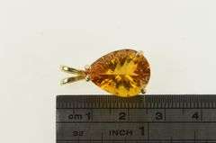 14K Yellow Gold Pear Citrine Solitaire November Birthstone Pendant