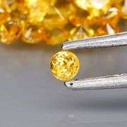 Incredible 3.69ct diamond cut yellow Sapphire set
