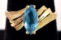Dazzling Blue Topaz Gem Ring in 14K Yellow Gold