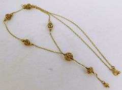 Beautiful 14K Filigree Bead Y Necklace