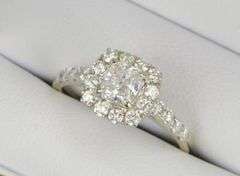 14K White Gold 1.81 Ctw Cushion Diamond Halo Engagement Ring