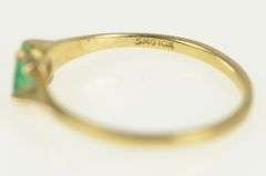 10K Yellow Gold Oval Natural Emerald Diamond Accent Vintage Ring