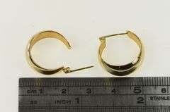10K Yellow Gold 18.8mm Wide Curved Statement Hoop Earrings