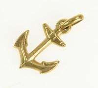10K Yellow Gold Anchor Nautical Sailing Hope Symbol Charm/Pendant