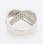 Diamond Encrusted Cross over Ring with 2.25CTW of Diamonds