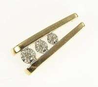 10K Yellow Gold Diamond Graduated Bar Drop Vintage Pendant