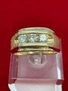 CERTIFIED MEN'S 14K GOLD AND DIAMOND RING