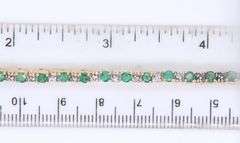 Handsome Yellow Gold Emerald and Diamond accent Bracelet