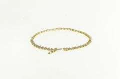 10K Yellow Gold Diamond Wavy Link Vintage Classic Tennis Bracelet