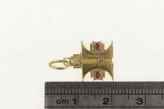 10K Yellow Gold Ruby Diamond H Hilton Hotel Service Charm/Pendant