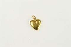 14K Yellow Gold C Engraved Heart Photo Locket Charm/Pendant