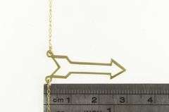 14K Yellow Gold Arrow Symbol Vintage Statement Chain Necklace