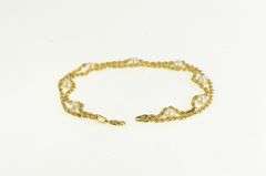 10K Yellow Gold Pearl Rope Woven Chain Vintage Retro Bracelet