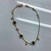 BRAND NEW 14K YELLOW GOLD DIAMOND AND ONYX BRACELET