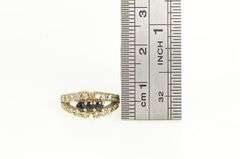 14K Yellow Gold Vintage Sapphire Diamond Statement Child's Ring