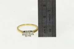 14K Yellow Gold 0.50 Ctw Princess Three Diamond Engagement Ring