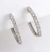 Sparkling 14K WG Hoops with Diamonds