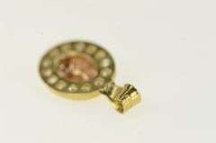 14K Yellow Gold Virgin Mother Mary Jesus Christ CZ Halo Charm/Pendant