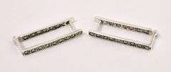 Marcasite Gem Dangle Earrings in Sterling Silver
