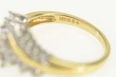 14K Yellow Gold 0.60 Ctw Marquise Diamond Bypass Engagement Ring