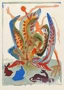 Very Collectible Salvador Dali Woodblock from The Divince Comedy Suite Circa 1964