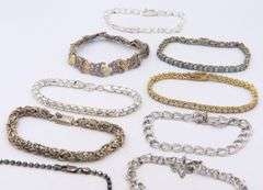 Group Lot of 10 Vintage 925 Sterling Silver Bracelets