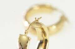 14K Yellow Gold 21.3mm X Criss Cross Vintage Hoop Earrings