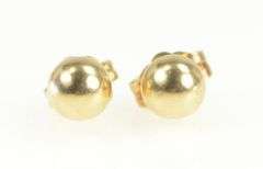 14K Yellow Gold 4.9mm Round Ball Sphere Simple Stud Earrings