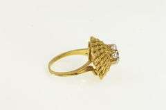 18K Yellow Gold 1960's Seed Pearl Sapphire Swirl Cocktail Ring