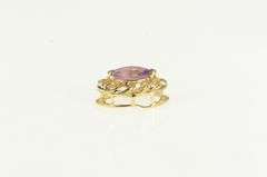 10K Yellow Gold Amethyst Filigree Slide Bracelet Charm/Pendant