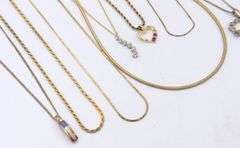 Group Lot of 11 Vintage 925 Sterling Silver Necklaces