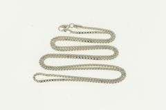 10K White Gold 1.25mm Square Chain Classic Simple Box Link Necklace