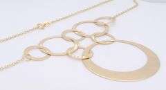 Elegant Yellow Gold Circle Necklace