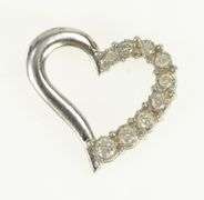 10K White Gold Diamond Curvy Heart Love Symbol Vintage Pendant