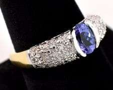 Astounding Tanzanite and Diamond Ring in 18K Yellow and White Gold