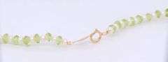 Peridot and Pearl Necklace with Gold Clasp