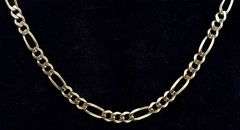 Lavish Figaro Chain Necklace In 14K Yellow Gold