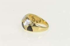 14K Yellow Gold Kabana Mother of Pearl Black Onyx Domed Ring