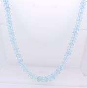Aquamarine Beaded Necklace with Gold Clasp