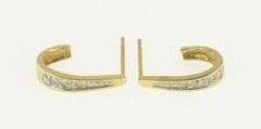 10K Yellow Gold Curved Vintage Diamond Semi Hoop Earring Jackets